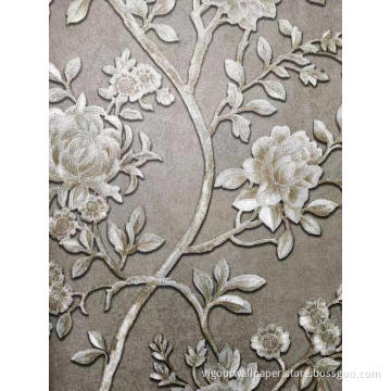 PVC Factory price italian wall paper flower wallpaper